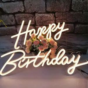 Personalizado feliz aniversário neon sinal letras para decoração de aniversário
