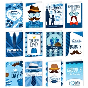 Enveloppes de cartes de <span class=keywords><strong>voeux</strong></span> de fête des pères heureux avec autocollants Meilleures cartes de papa pour <span class=keywords><strong>les</strong></span> fournitures de cadeaux de fête à thème de fête des pères - Product Image 2