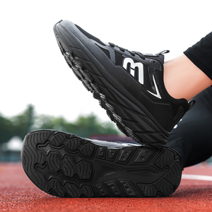 Chaussures décontractées sportives confortables pour hommes, respirantes avec doublure en maille, forme large, à lacets, couleur unie, semelle antidérapante résistante à l'usure, souples - Product Image 4