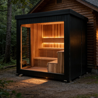 Sauna extérieur traditionnel finlandais en cèdre avec chauffage
