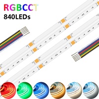Bande LED COB RGB 5M 24V 6 broches 12mm 840 LED IP20, ruban néon flexible avec durée de vie longue pour la décoration intérieure