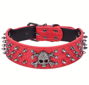 Venta al por mayor <span class=keywords><strong>collar</strong></span> de perro de cuero con pinchos con remaches de bala suave y ajustable para perros pequeños, medianos y grandes - Product Image 1