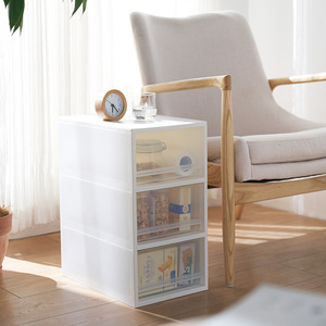 Plastic <b>Storage</b> <b>Drawers</b> Cabinet <b>Stackable</b> With Lid For Bedroom Closet Organization Easy To Clean Rectangle Shape - Product Image 3