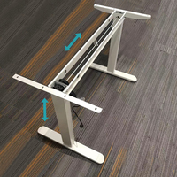 Bureau debout électrique commercial intelligent et robuste, convertible, à moteur unique, avec cadre en métal et sécurité anti-collision réglable en hauteur