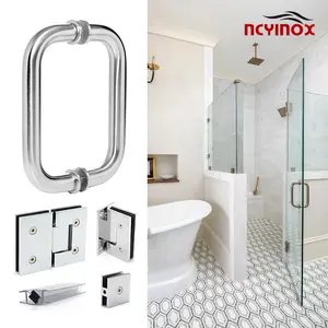 Mur à verre 90 degrés en acier inoxydable douche sans cadre charnières de porte en verre charnière de douche pour porte de douche