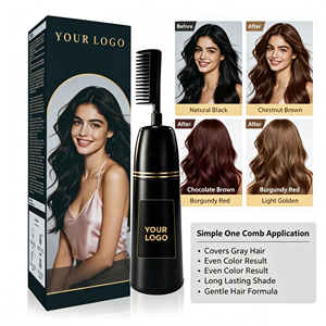 Crème colorante permanente pour cheveux à l'extrait d'herbes naturelles avec pinceau applicateur, prix d'usine, qualité professionnelle - Product Image 1