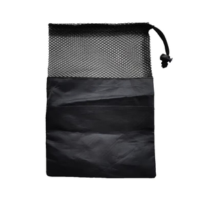 Sac de sport en polyester recyclé écologique réutilisable avec logo personnalisé, petits sacs en filet avec cordon de serrage - Product Image 2