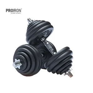 PROIRON 60kg customized fitness strength training black cast iron Weights adjustable dumbbell Set, adjustable dumbbell