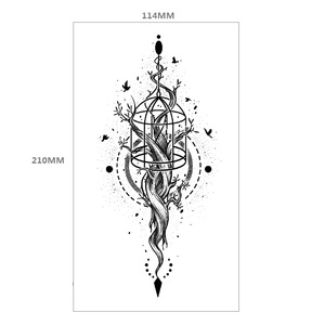 Tatuaje Temporal de Media Manga, Diseño de Serpiente Negra, Sexy, Resistente al Agua, para Adultos - Product Image 3
