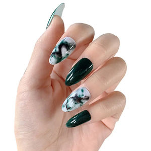 Usine Vente Chaude Transparent Clair Longueur Moyenne Fleur D'amande Français Conseils <span class=keywords><strong>Faux</strong></span> Ongles Couverture Complète 24Pcs Appuyez Sur Les Ongles - Product Image 6