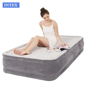 Intex Tempat Tidur Tiup Tunggal 99Cm, Tempat Tidur Tiup Tinggi Ganda dengan Pompa Listrik Bawaan, 67766 99Cm