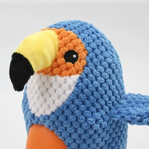 OEM ODM Birthday Gift Squeaky Chew Dog Cute Animal <strong>Parrot</strong> Soft Plush <strong>Toy</strong> Teething Cotton Plush Dog <strong>Toys</strong> Custom logo Color - Product Image 5