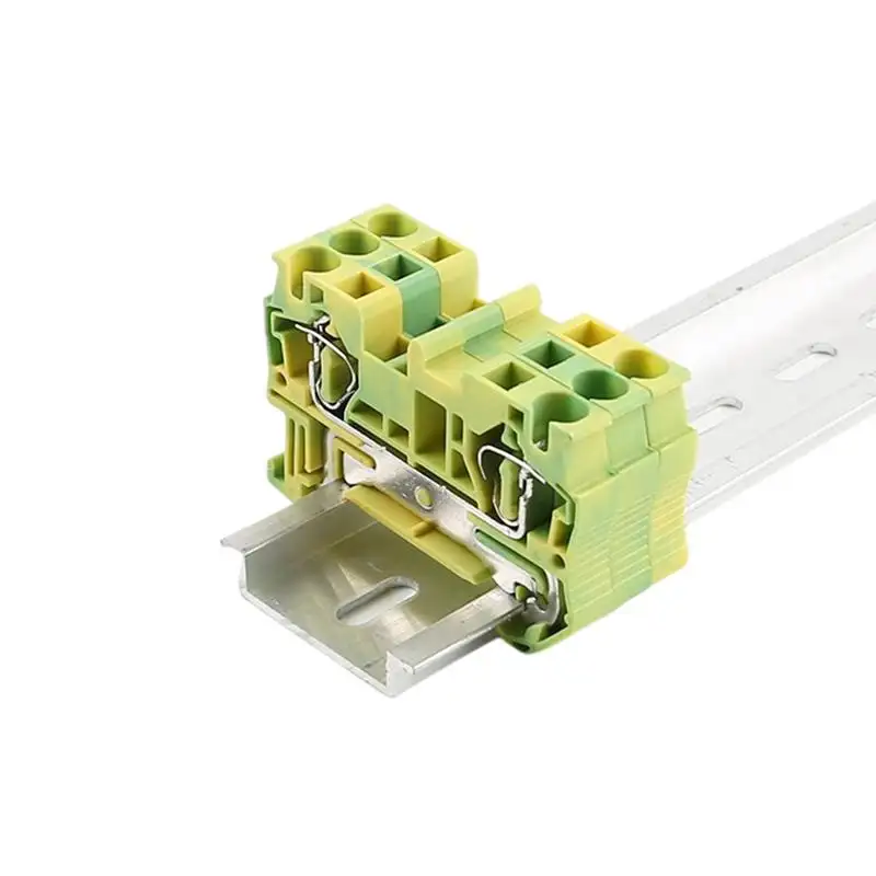 St 4-PE Nylon Plastic PA66 Din Rail Quick Draad Connector China Goedkope Lente Kooi Aarding Aarding Terminal Blokken