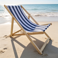 Chaise longue pliable en bois, tissu Oxford 600D, structure en bois, capacité de charge de 120 kg, réglable, meubles de plage et de patio pour l'extérieur