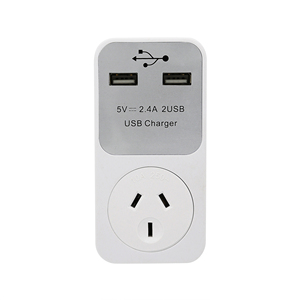 Au cắm chuyển đổi cắm đa chức năng ổ cắm di động với 2 cổng USB phổ ổ cắm Power Adapter màu trắng - Product Image 1