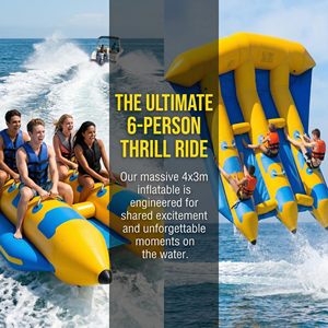Hot Sale 6 Person <b>Inflatable</b> Flying Fish Towable Tube Heavy Duty PVC Fly Fish Boat with Electric Pump for Lake Ocean Beach Water - Product Image 4