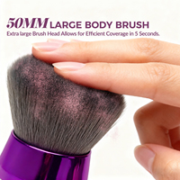 Pinceau de maquillage Kabuki mini de luxe, portable, multifonction, pour poudre, tête champignon, végétalien, personnalisable, vente en gros, OEM