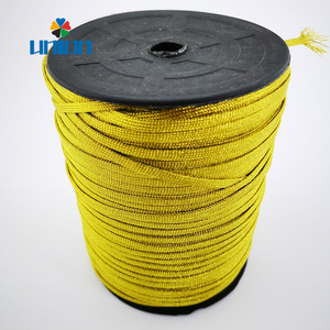 Cordon tressé métallique plat de 5 mm en gros, ficelle tressée jaune pour l'artisanat, l'<span class=keywords><strong>art</strong></span>, la couture, la fabrication de bijoux DIY - Product Image 3