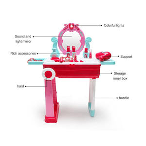 Juego de simulación de <span class=keywords><strong>maquillaje</strong></span> para niñas y niños, tocador y maleta de princesa de belleza, regalo 2 en 1 - Product Image 6