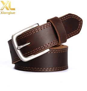 Cinturón de Cuero Genuino para Hombre, Estilo Casual de Negocios, Retro, Duradero, con Patrón Geométrico, de Piel de Vaca, con Hebilla de Aleación, Superventas Transfronterizo - Product Image 1
