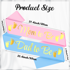 2 packs de décorations de bannière Delphinus pour baby shower et Saint-Valentin, lettres en satin <span class=keywords><strong>bleu</strong></span> et rose avec feuille d'or pour future maman et futur papa, cadeaux de fête - Product Image 3