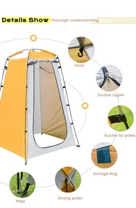 Tente de douche améliorée OEM avec cadre, abri extérieur pour <span class=keywords><strong>camping</strong></span>, avec crochet et sac de rangement, pour toilettes mobiles, bain, pêche et plage - Product Image 5