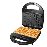 Mini-grille-pain à gaufres 3-en-1, appareil de petit-déjeuner automatique, machine électrique à sandwichs et gaufres
