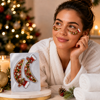 Patchs de gel rafraîchissants et hydratants pour les yeux, forme personnalisée, scintillants, pour les fêtes de Noël – Cadeau de beauté de Noël