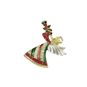 Broche de Noël Renne et Traîneau en Alliage de Zinc avec Strass en Cristal, Épingle Unisexe pour les Fêtes - Product Image 5