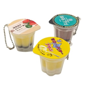 Dessert themed Pudding <b>Keychain</b> Simulation Jelly Key Ring Squishy Slow Rebound Pudding Bag Charm Pendant - Product Image 6