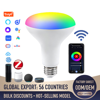 Ampoule LED intelligente E27 9W RGBCW WiFi, lumière à couleur changeante, à intensité variable, pour la maison, la chambre à coucher, le salon, commande vocale Alexa Google