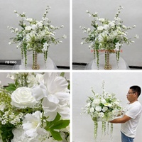 Vente en gros de boules de fleurs artificielles en soie de 40 cm, centre de table, arrangements floraux 3D pour mariage, Noël, faits à la main