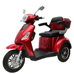 Scooter da viaggio per mobilità elettrica per adulti con freno a disco anteriore a tre ruote con scatola di immagazzinaggio posteriore