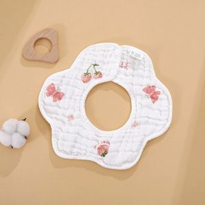 Baberos de Algodón Suave con Rotación Libre de 360 Grados, Forma de Flor, Baberos Impermeables para Bebé con Muchos Diseños Estampados - Product Image 5