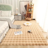 Tapis en fausse fourrure de lapin de haute qualité, fabriqué à la machine, pour chambre à coucher, tapis à bulles, résistant à la saleté, adapté aux animaux domestiques
