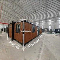 Maison conteneur préfabriquée mobile en acier haute résistance, 20 pieds, 40 pieds, extensible, design moderne, étanche et ignifuge