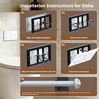 Plaque de chasse d'eau double J-LIN J102 compatible avec réservoir encastré Sigma 3L/6L, volume réglable, finition marbre, design moderne, installation facile pour salle de bain