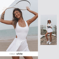 Vente en gros personnalisé une pièce nue yoga fitness jupe ensemble femmes décontracté golf sport jupe courte robe respirant jupe de tennis