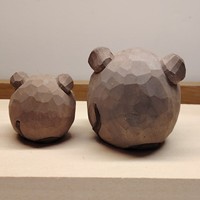 Holzfigur Hamster Massivholz Geschnitzte Niedliche Wütende Maus Statue Desktop Heimdekoration Ornament Tierkreiszeichen Geschenk für Schreibtisch Regal