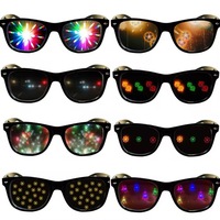 Lunettes de Diffraction Cœur pour Festival, Monture en Plastique, Effet Feu d'Artifice 3D, Lunettes en Forme de Cœur en Papier, Effet Arc-en-ciel 3D pour Fête