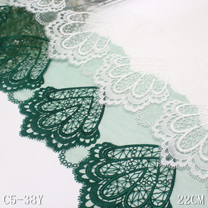 Accessori per abiti da donna Florla <span class=keywords><strong>bianco</strong></span> nero Tulle ricamato pizzo africano rifiniture 21cm grande fiore pizzo per abito da donna - Product Image 4