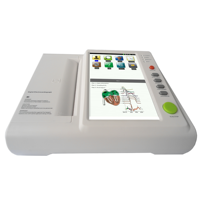 Electrocardiógrafo Portátil de 12 Canales con Pantalla Táctil de 10.2 Pulgadas, Clase II, 12 Derivaciones, con Batería, Almacenamiento USB y SD para Hospitales y Clínicas