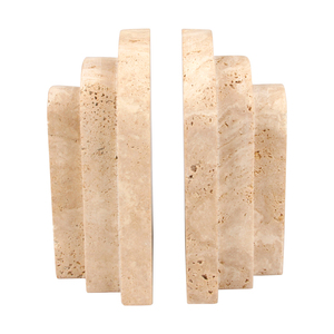 Accessoires de bureau en <span class=keywords><strong>marbre</strong></span> au design classique moderne Arche décorative <span class=keywords><strong>Serre</strong></span>-livres en travertin beige - Product Image 2