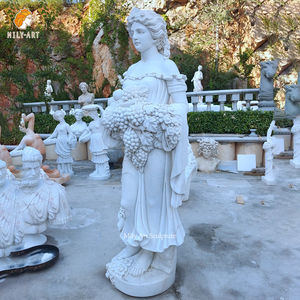 สวนกลางแจ้งชีวิตขนาดธรรมชาติหินมือแกะสลักสีขาวไขมันเลดี้รูปปั้นหินอ่อนประติมากรรม - Product Image 5