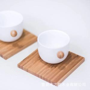 Wooden Coaster <b>Set</b> <b>Square</b> Natural Wood Color For Tea Coffee Table Use - Product Image 3