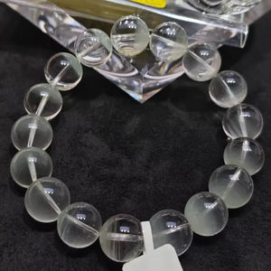 Pulsera de cuentas de cristal verde natural, joyería de energía de cristal de alta transparencia para mujer, pulsera de cristal, joyería de moda - Product Image 1