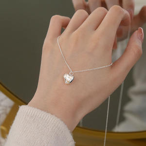 S925 Sterling Silver Freshwater <strong>Pearl</strong> Irregular Love <strong>Pendant</strong> <strong>Necklaces</strong> for Women Jewelry YB-XY-289 - Product Image 3