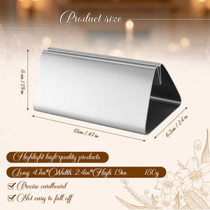 2026 Small Stainless Steel Customized Shape Vintage Mini Table Number Holders Place <strong>Card</strong> Holder <strong>Name</strong> <strong>Card</strong> Display Stand <strong>Wedding</strong> - Product Image 2