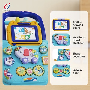 Chengji, andadores educativos multifunción para bebés, carrito de empuje, juguete musical de dibujos animados, elefante, andador para bebés para niños pequeños - Product Image 4