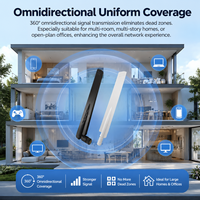 Antenne WiFi pliable omnidirectionnelle en caoutchouc 8dBi 2,4 GHz avec connecteur N mâle pour point d'accès, routeur et répéteur sans fil